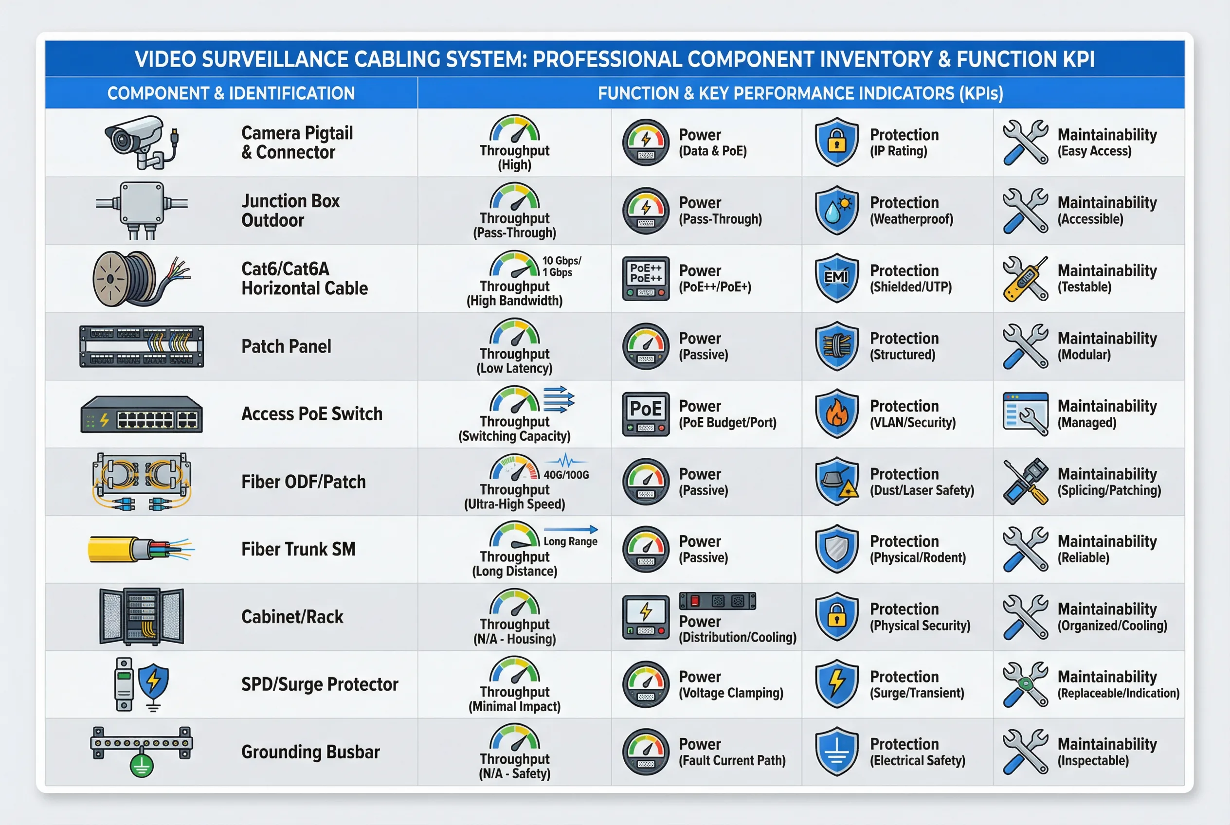 Component Inventory with KPI Icons